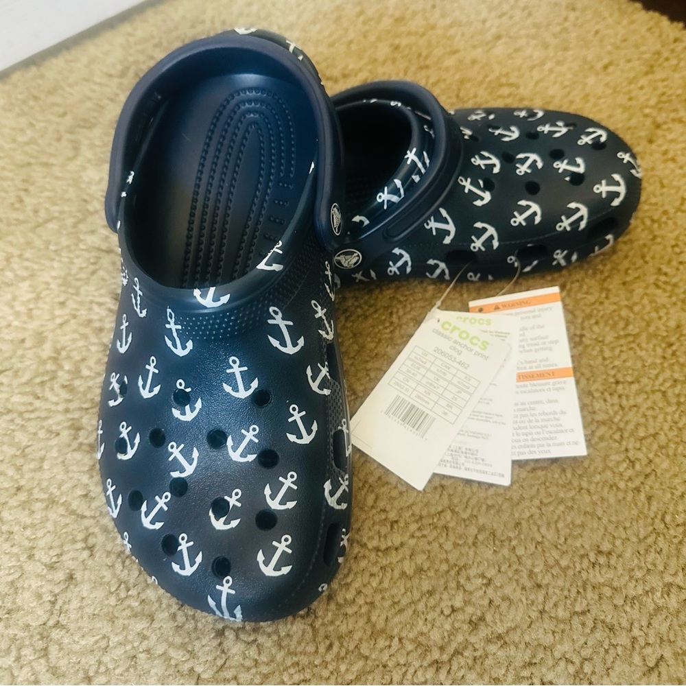 Crocs Anchor Print Clogs - Size 7M/9W